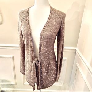INC Sparkle Cardigan with tie front Beige …